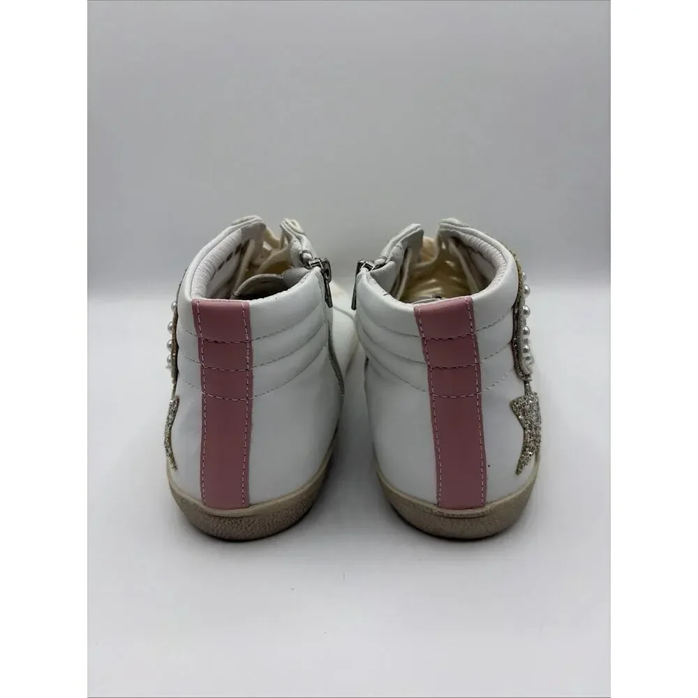 Golden Goose Limited Edition Pearl & Pink embellishments High Top Sz 41 EUR